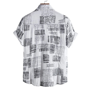 Men's Plus Size Casual Printed Short Sleeve Shirt - Farnelli