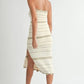 MABLE Contrast Striped Crochet Knit Midi Dress - Farnelli
