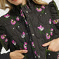 Umgee Ruffled Quilted Floral Snap Down Vest - Farnelli