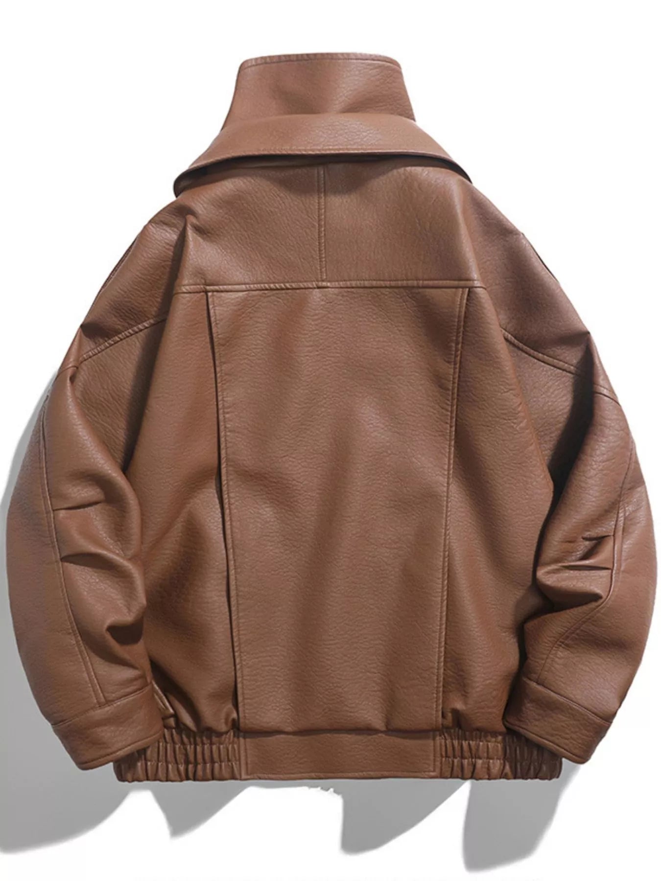 Men's Zip Up Leather Moto Jacket - Farnelli