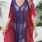 Openwork Contrast V-Neck Cover-Up - Farnelli