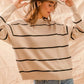 SO ME Stripe Crew Neck Basic Essential Sweater - Farnelli