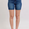 Judy Blue Full Size High Waist Bermudas Jeans W/ Back Flap Pockets Plus Size - DK