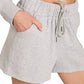Zenana Fleece Long Sleeve Sweatshirts & Shorts Set - Farnelli