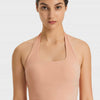Millennia Breathable Halter Neck Sports Bra - Nude