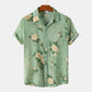 Men's Plus Size Floral Print Short Sleeve Button Down Shirt - Farnelli