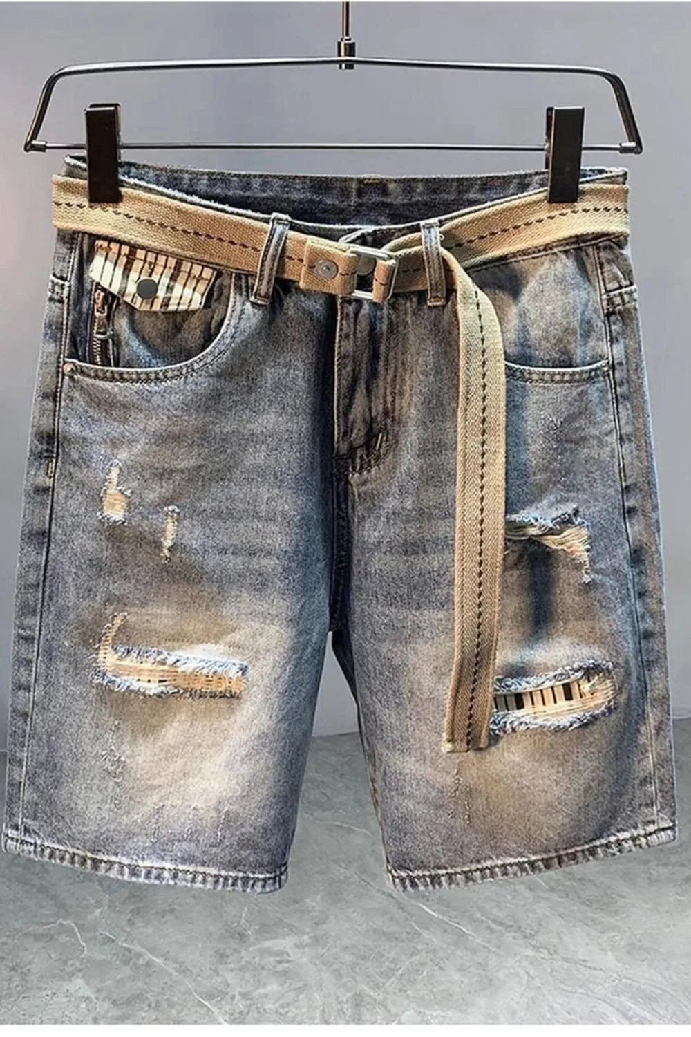 Men's Distressed Denim Shorts - Farnelli