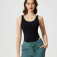 Millennia Round Neck Wide Strap Active Tank with Detachable Chest Pads - Farnelli