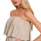 Zenana Woven Crinkle Strapless Maxi Dress - Farnelli