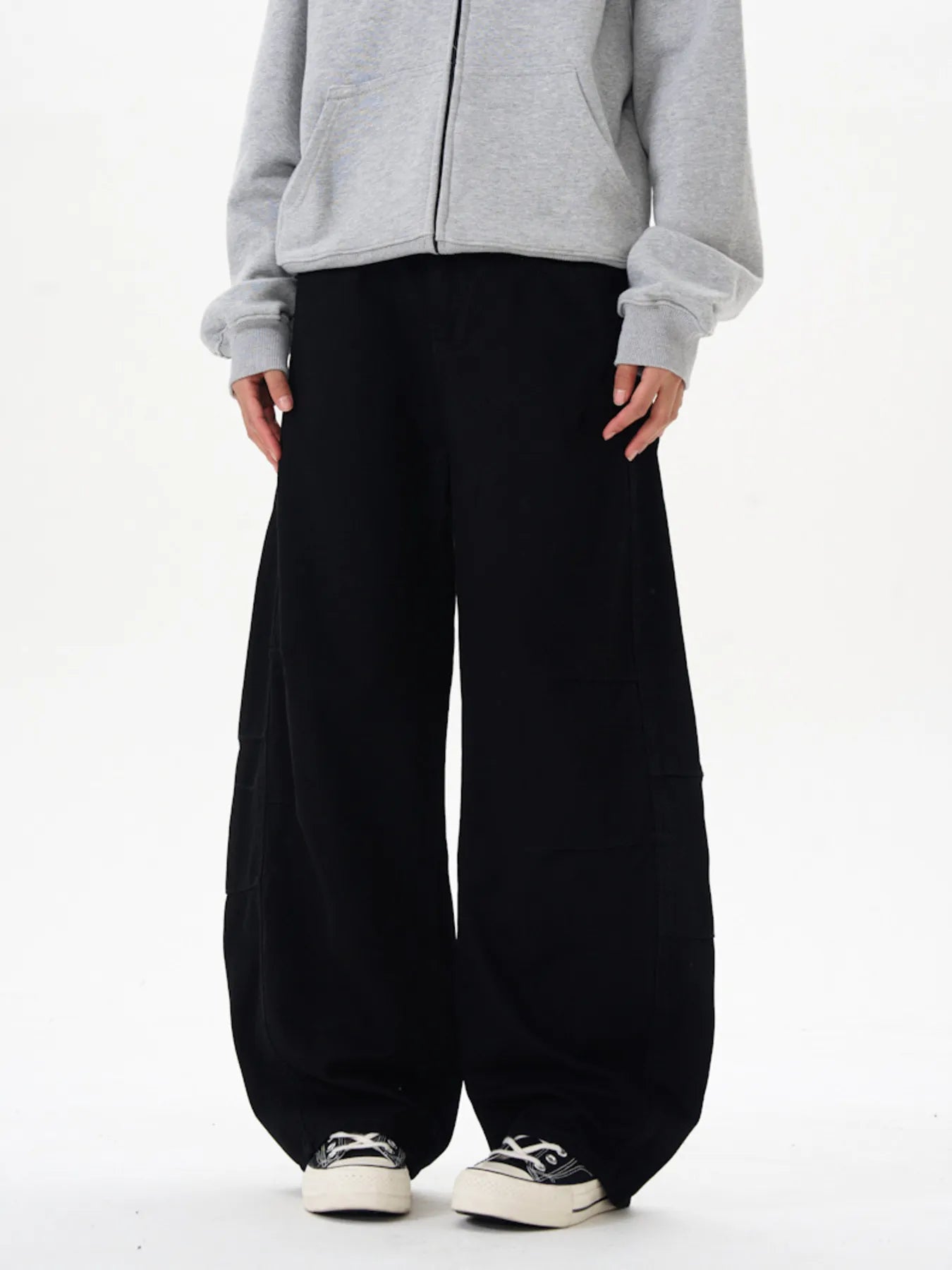 Men's Washed Wide Leg Curved Cargo Jeans - Farnelli