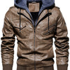Men's Plus Size Zip Up Drawstring Hooded Jacket - Khaki