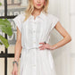 ADORA Solid Cap Sleeve Button Up Shirt - Farnelli