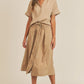 MABLE Short Sleeve Top and Button Down Midi Skirt Set - Farnelli