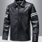 Men's Plus Size Zip Up Leather Motorcycle Jacket - Farnelli