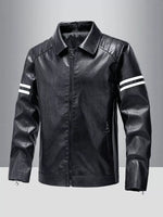 Men's Plus Size Zip Up Leather Motorcycle Jacket - Farnelli