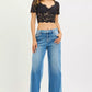 RISEN Full Size Slouchy Cropped Barrel Jeans with Contrast Wash Plus Size - Farnelli