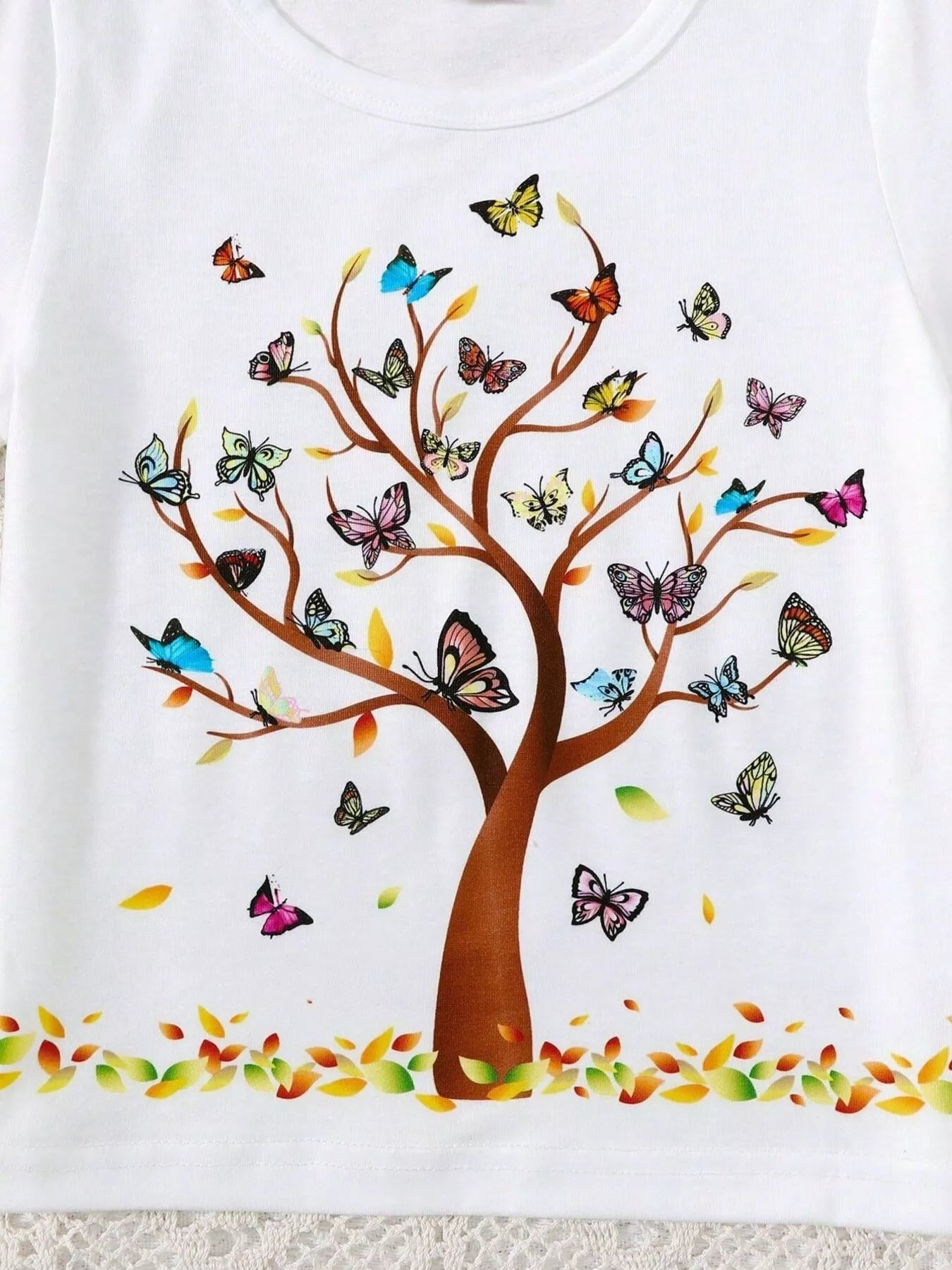 Children's Butterfly Tree Graphic Casual T-Shirt - Farnelli