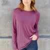 Basic Bae Full Size Round Neck Long Sleeve Top - Mauve