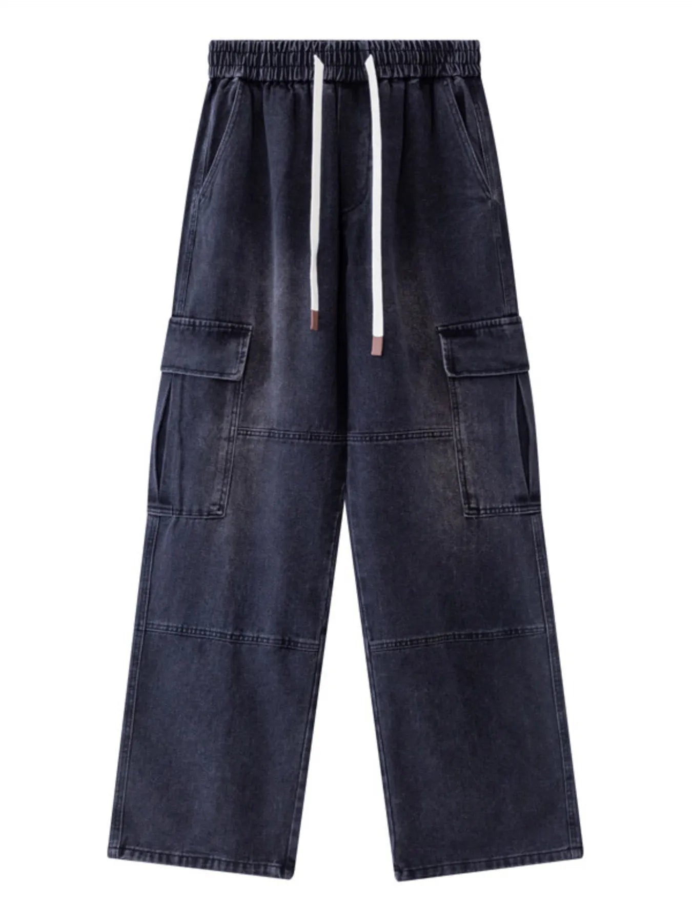Men's Drawstring Wide Leg Cargo Jeans - Farnelli