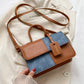 Two-Tone PU Leather Crossbody Bag - Farnelli