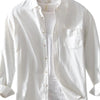 Men's Plus Size Button Up Long Sleeve Shirt - White