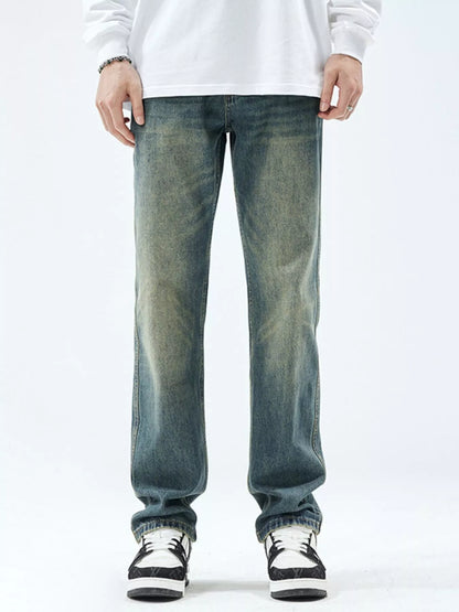 Men's Washed Straight Leg Jeans - Farnelli