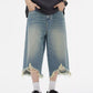 Men's Distressed Wide Leg Denim Shorts - Farnelli