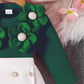 Children's Floral Applique Ribbed Top & Button Decor Skirt Set - Farnelli