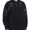 Men's Plus Size Letter Long Sleeve Polo Sweatshirt - Black
