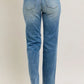 Judy Blue Full Size High Waist Vintage Wash Front Seam & Slit Straight Plus Size - Farnelli
