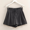 HYFVE High-Waisted Washed Twill Paperbag Shorts - BLACK