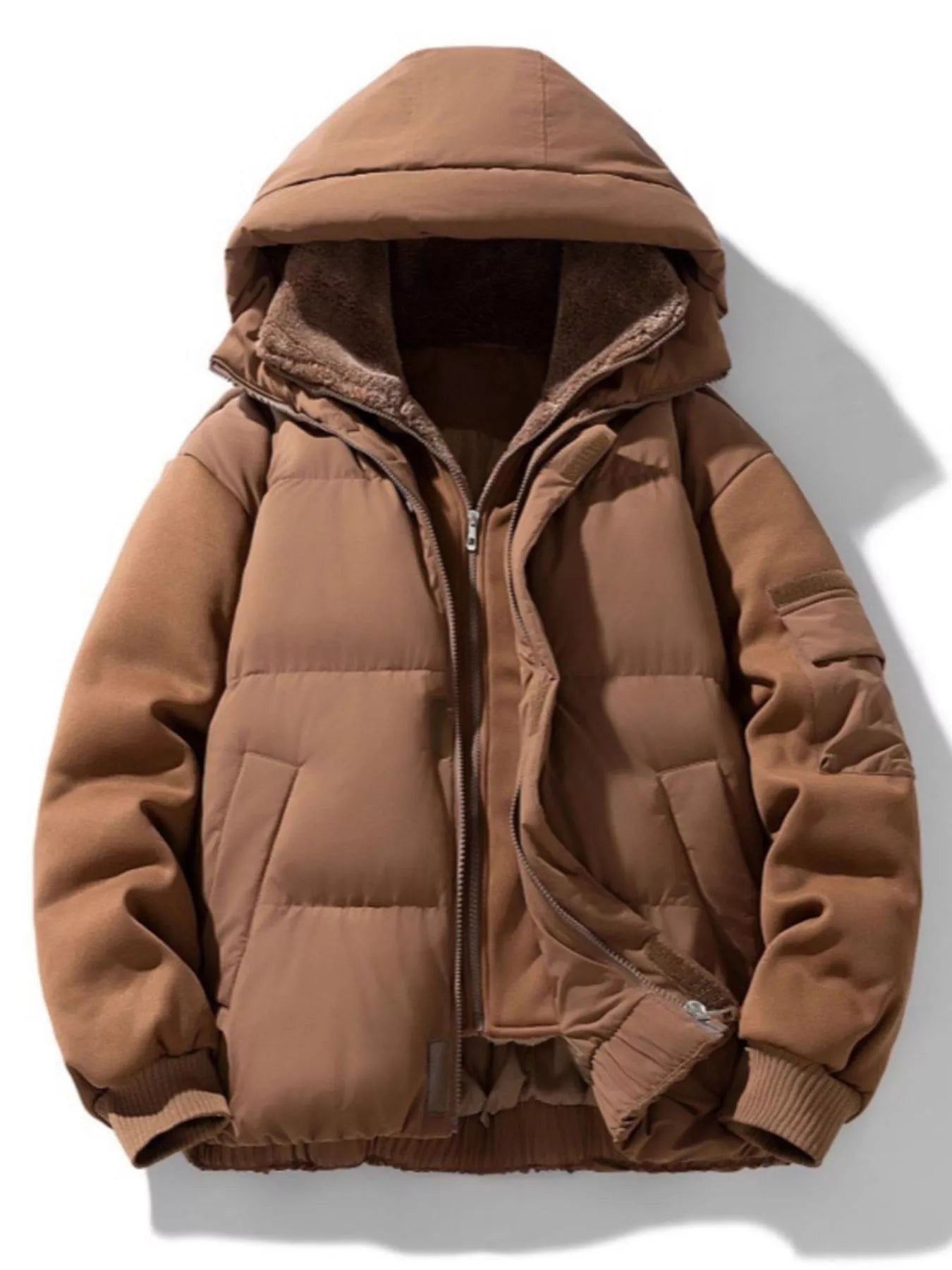Men's Plus Size Warm Hooded Padded Puffer Jacket - Farnelli