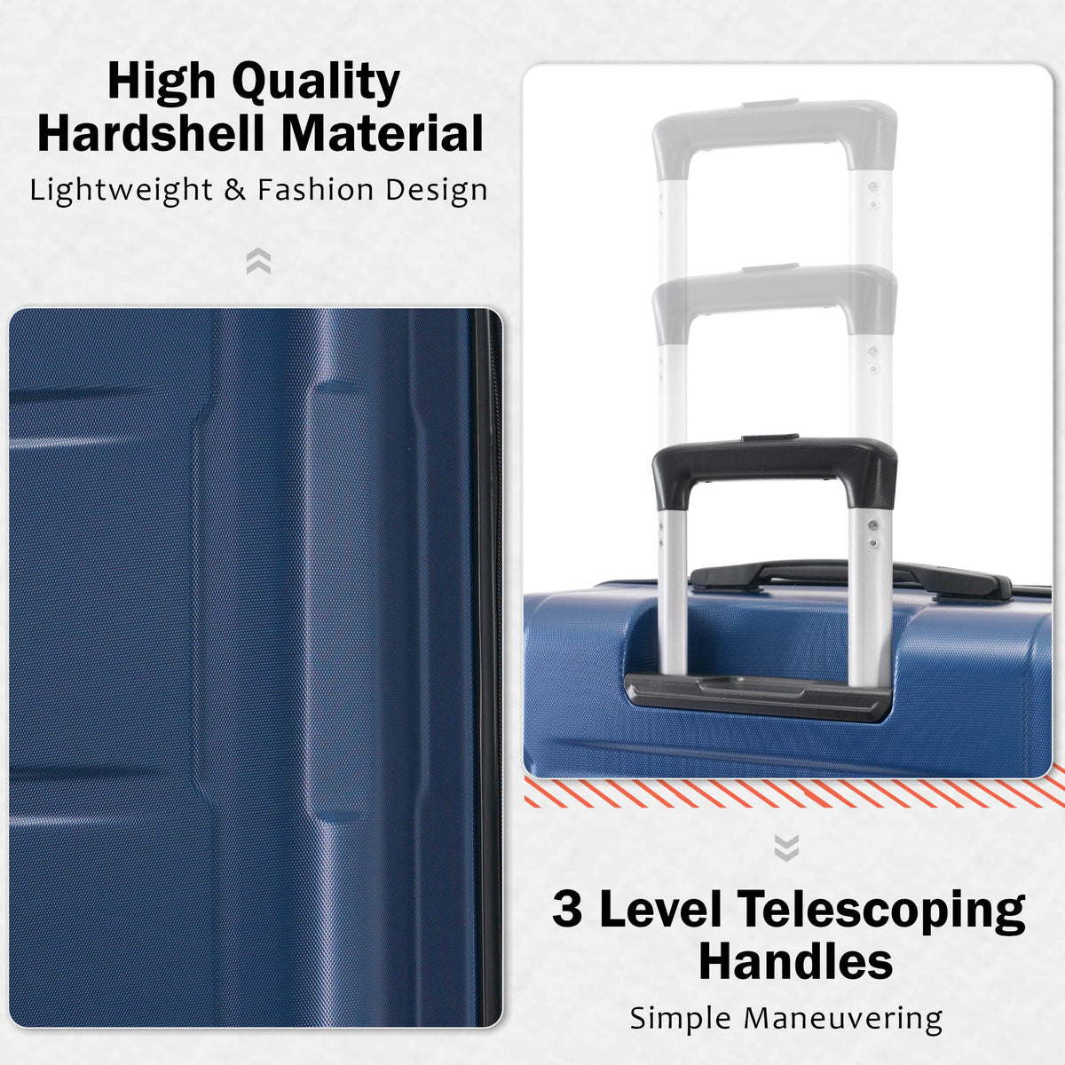HouseOfZazla expandable 2-piece luggage set with TSA lock and spinner wheels in multiple colors