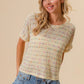 BiBi Striped Popcorn Knit Top - Farnelli