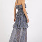 Mittoshop Ruffled Smocked Floral Halter Neck Maxi Dress - Farnelli