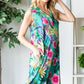 Heimish Full Size Floral Johnny Collar Sleeveless Dress Plus Size - Farnelli