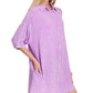 Zenana Washed Double Gauze Button Down Shirt Dress - Farnelli