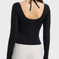 Millennia Halter Neck Long Sleeve Sporty Top - Farnelli