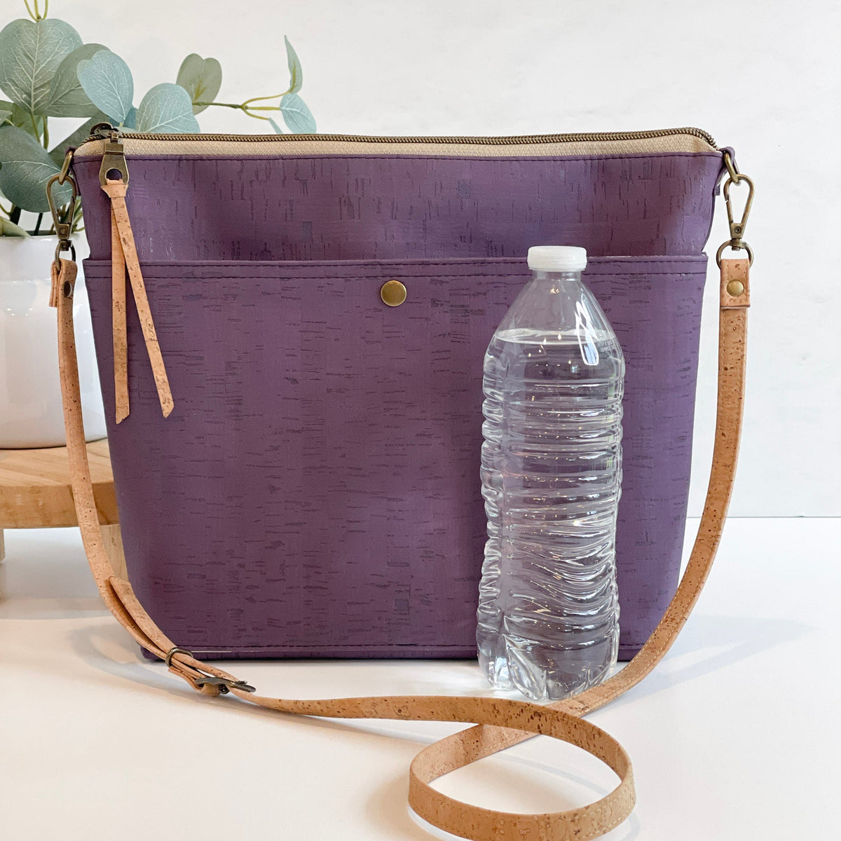 Carry Courage VISIONARY amethyst crossbody bag with adjustable strap and compact design