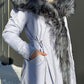 Genuine Silver Fox Fur Trim Rabbit Fur Insulated Parka