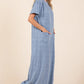 Mittoshop Button Detail Short Sleeve Wide Leg Jumpsuit - Farnelli