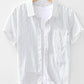 Men's Striped Button Up Short Sleeve Shirt - Farnelli