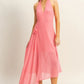 HYFVE Chiffon Halter Asymmetrical Hem Dress - Farnelli