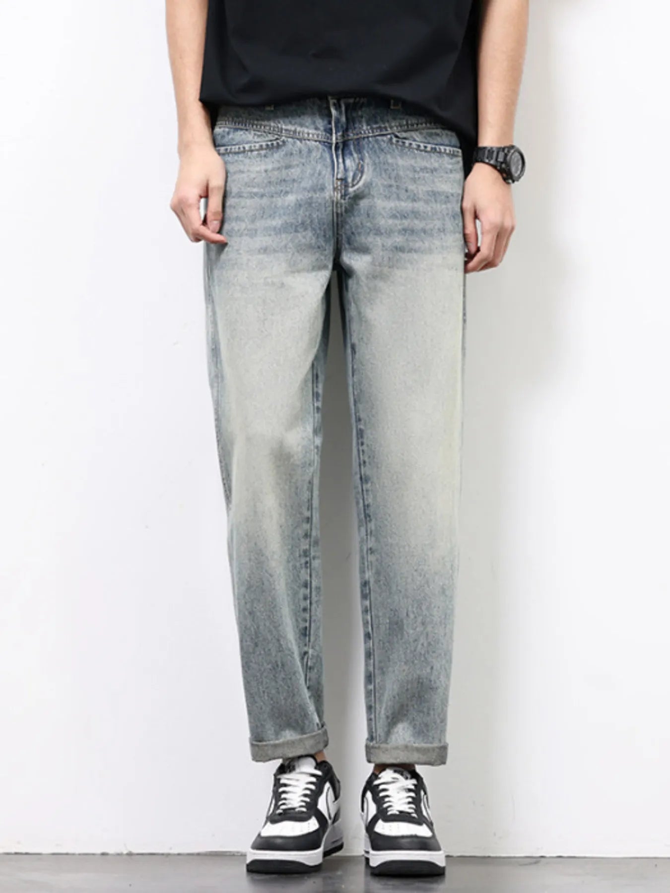 Men's Vintage Distressed Straight Leg Jeans - Farnelli