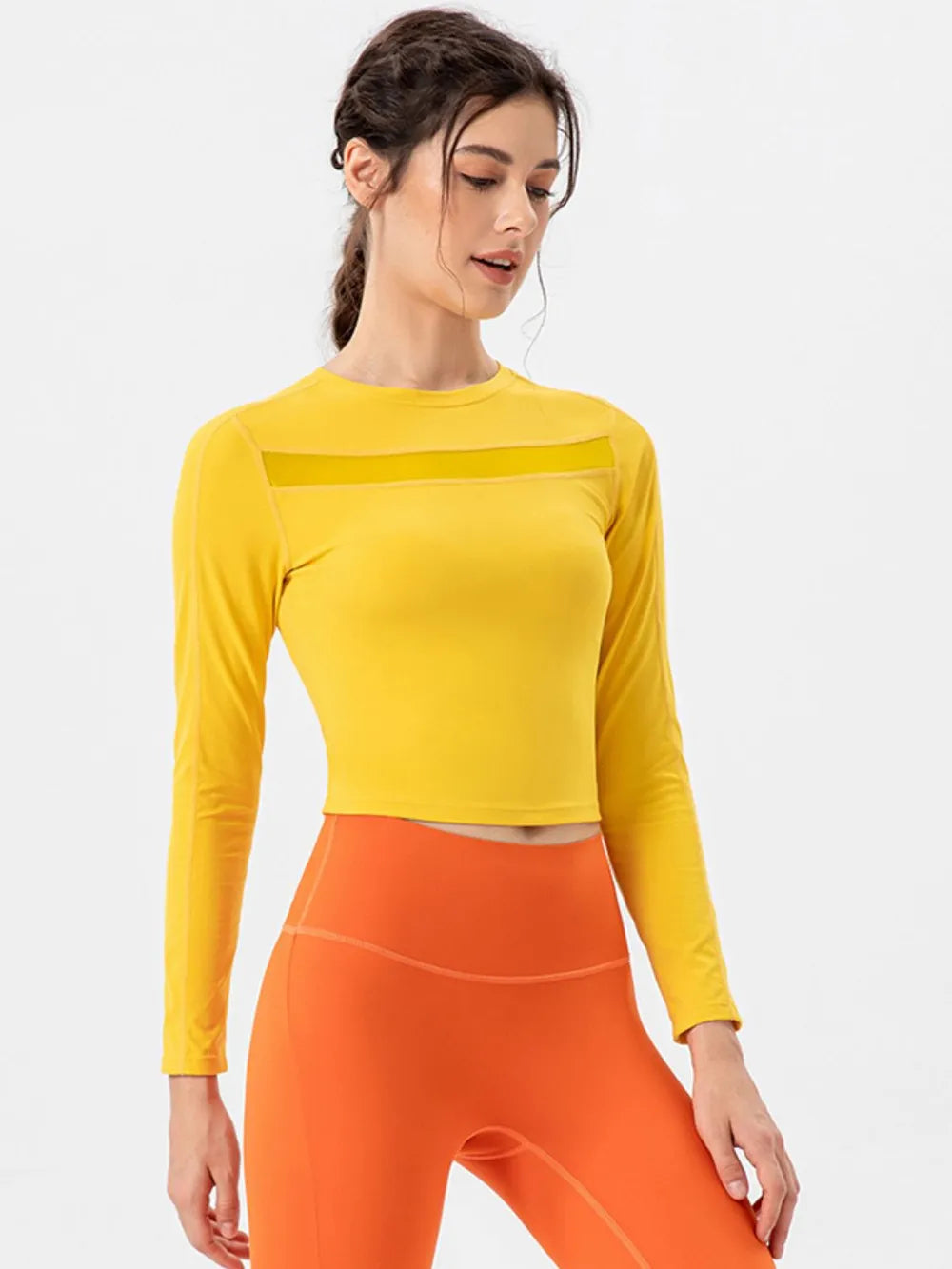 Round Neck Long Sleeve Active T-Shirt - Farnelli