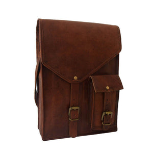 Classy Leather Bags Barnett Crossbody messenger bag in rich leather with adjustable strap and front pocket.