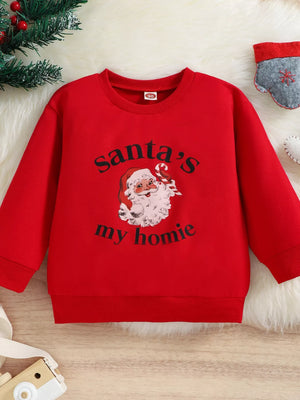 Children's Christmas Santa 's My Homie Graphic Sweatshirt - Farnelli