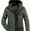 Men's Winter Hooded Zip Up Jacket - Army Green