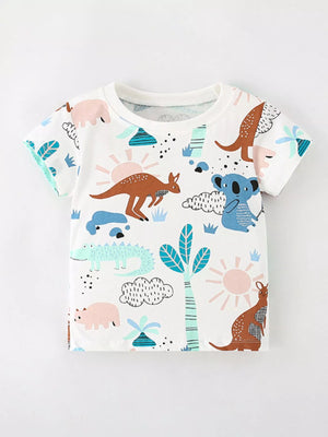 Children's Animal Print Short Sleeve T-Shirt - Farnelli