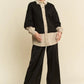 Davi & Dani Faux Layered French Terry Contrast Top - Farnelli